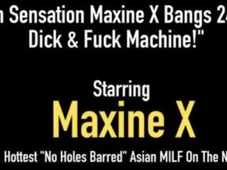 Gjoksmadhe aziatike maxine x pidh fucks 24 inç anëtar & mekanik qij toy&excl;
